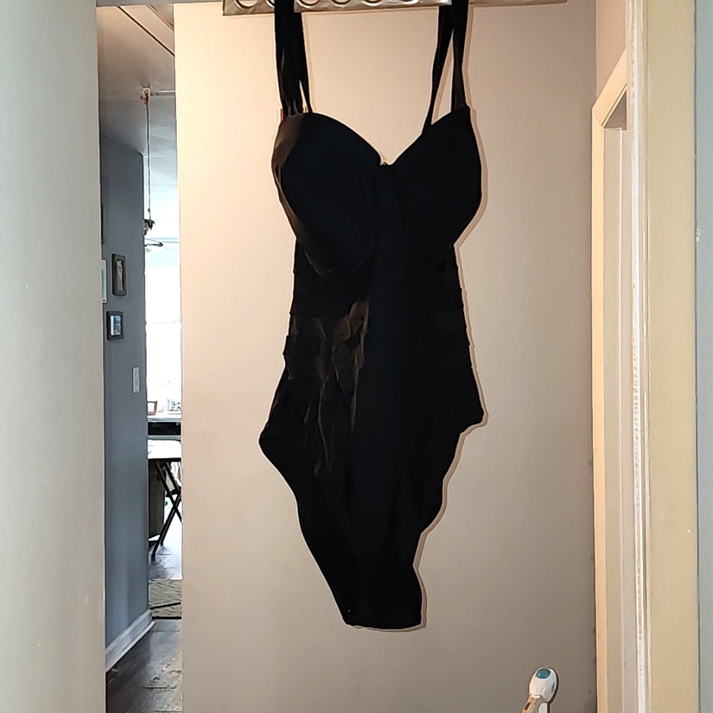 Black One Piece Swimsuit with Support